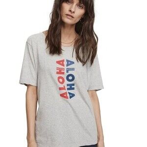 Scotch & Soda Maison Scotch Relaxed Fit Text Art T-shirt In Grey Aloha Size S
